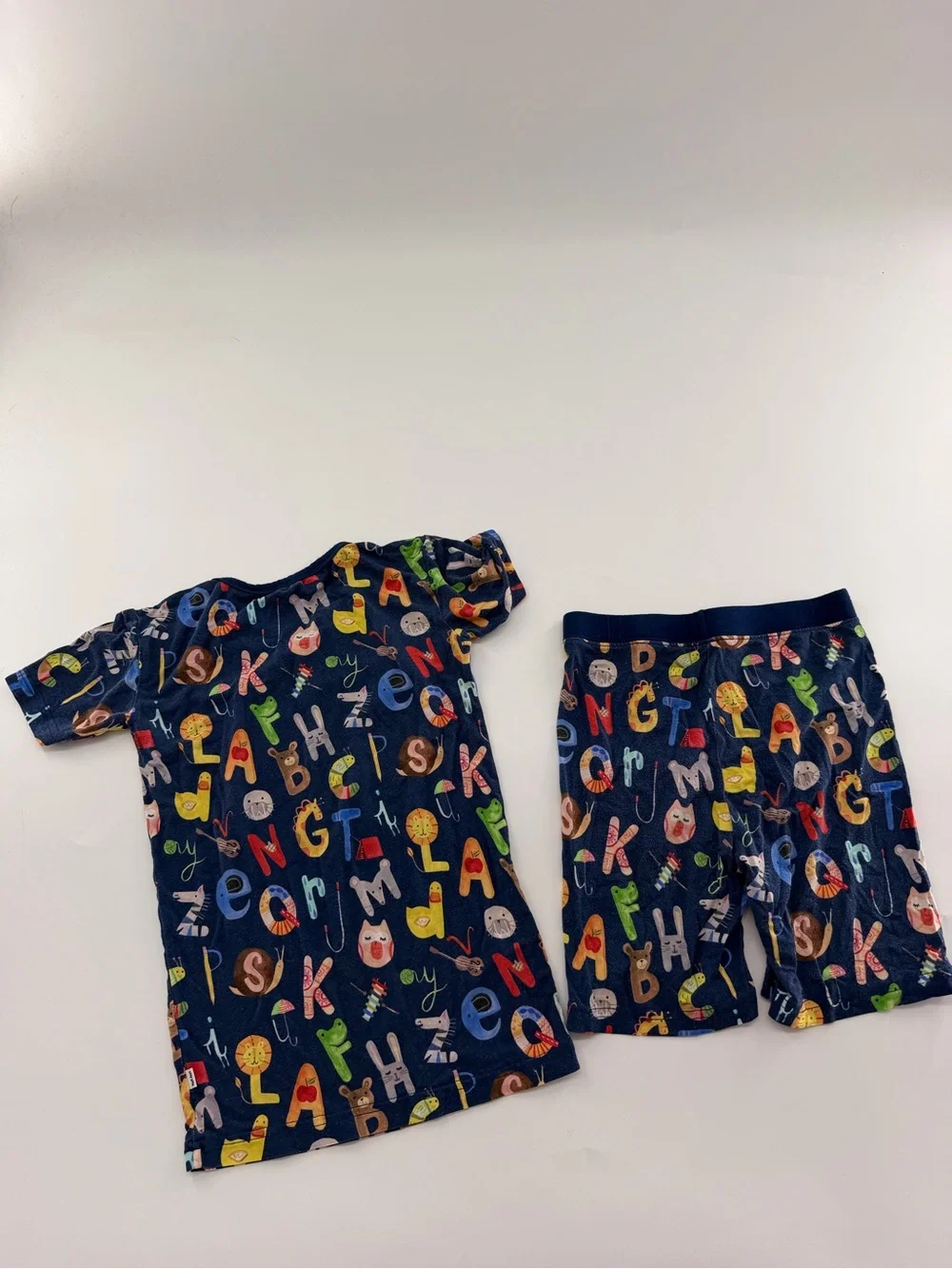 Little Sleepies Bamboo Pajama Set ABC Alphabet Navy Blue 5/6 Pajamas PJ Pajama